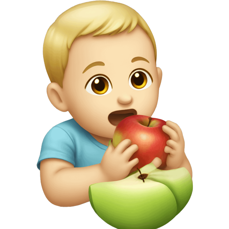 Baby eats apple  emoji