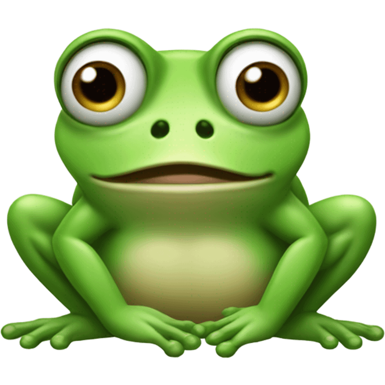 Extremely embarrassed frog emoji