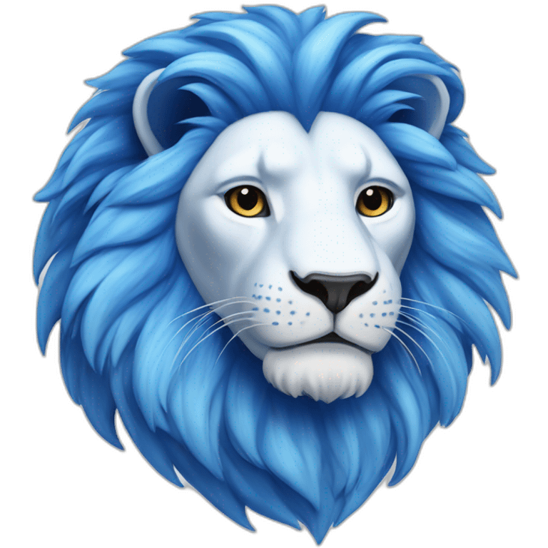 blue and white lion with star of david emoji