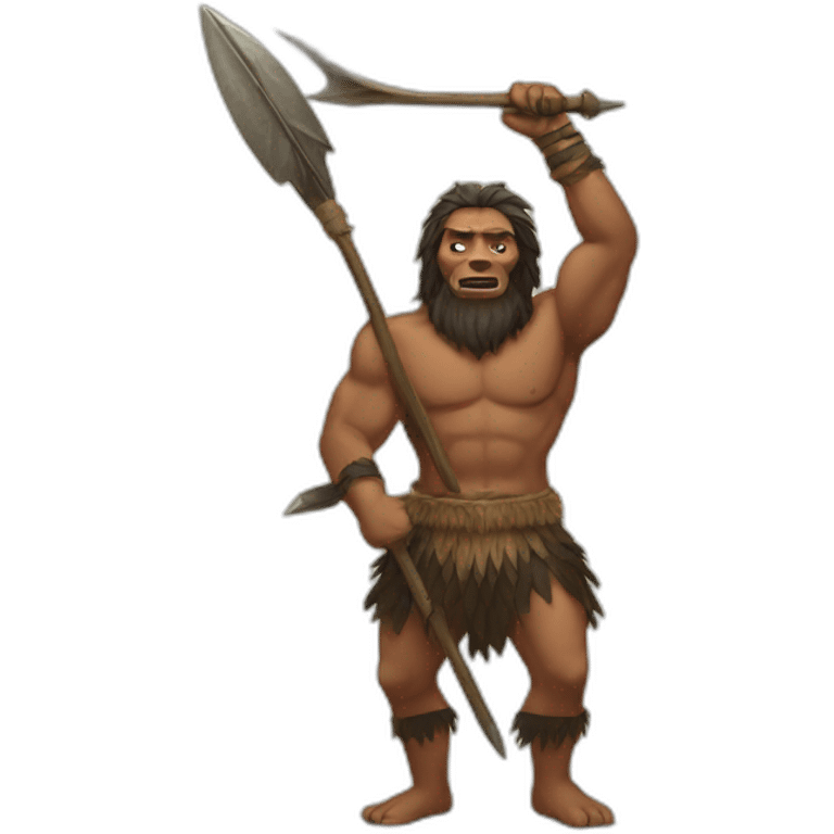 primal man with spear emoji