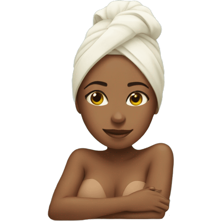 Girl relaxing in spa emoji