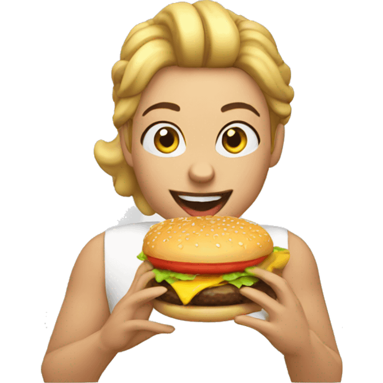 Nikol eating burger emoji