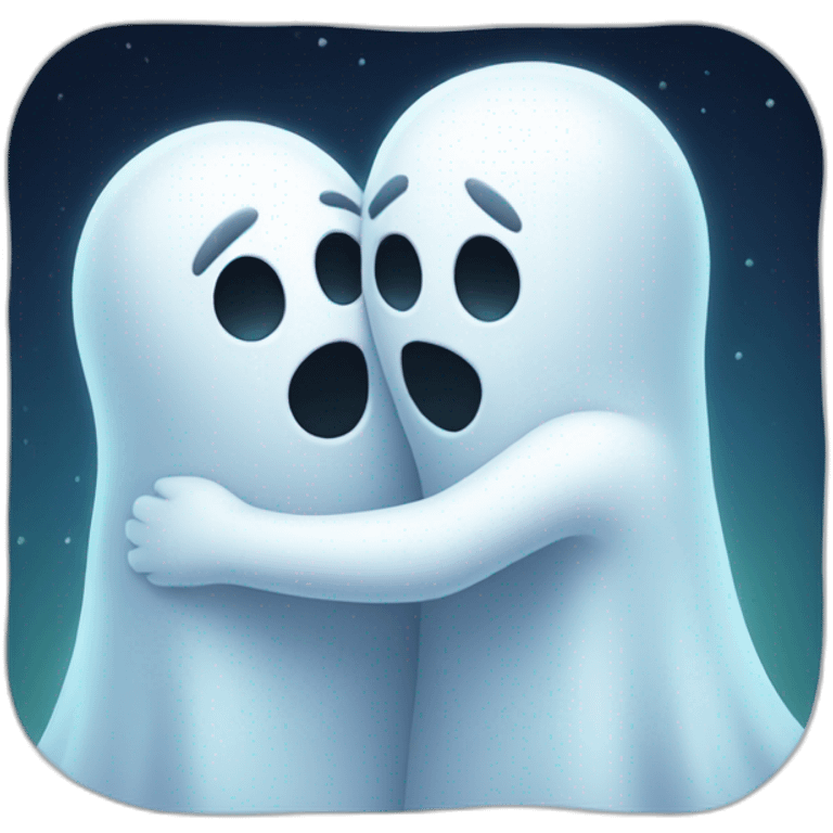 two hugging ghosts emoji