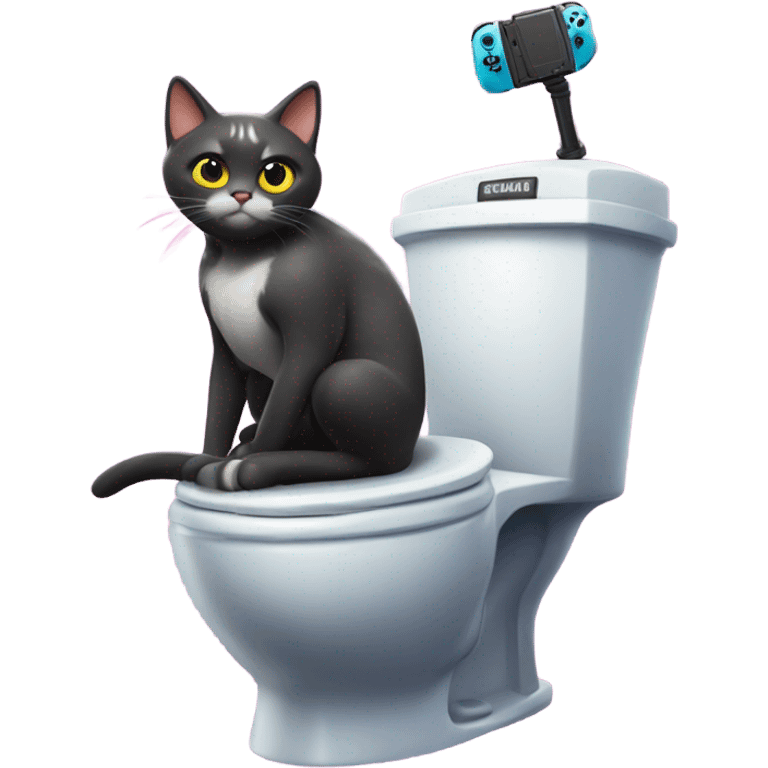 cat on the toilet play fortnite emoji