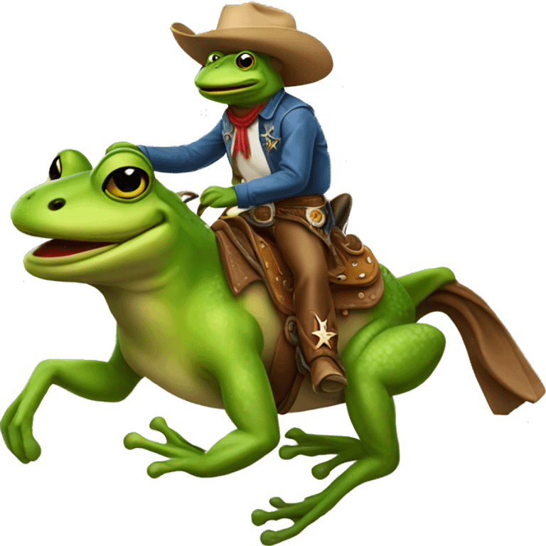 Cowboy frog riding a horse emoji