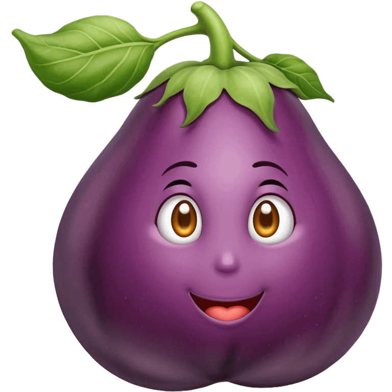 Eggplant in peach emoji