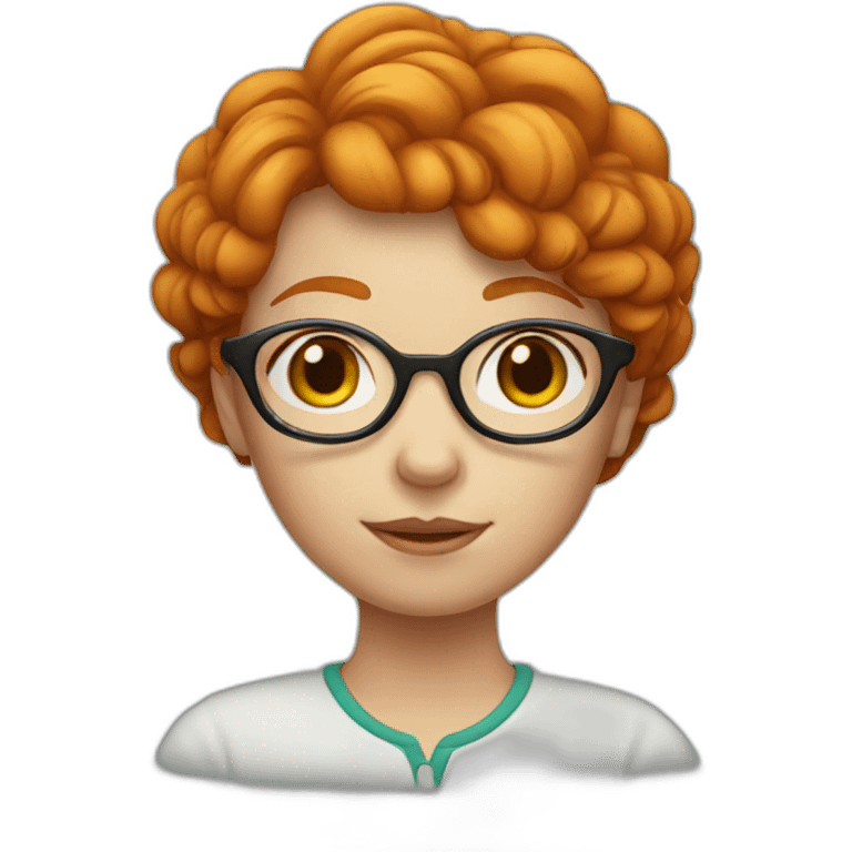 Ginger girl with glasses emoji