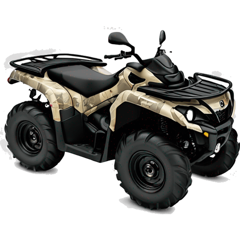 Chica y chico subidos en una canam outlander atv 500 camo emoji