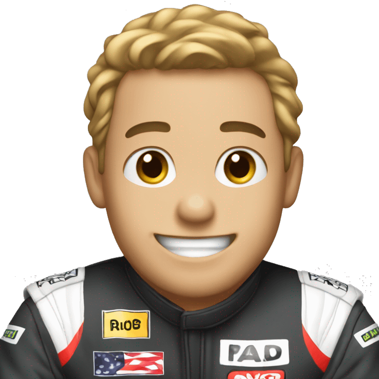 Exited race car driver emoji