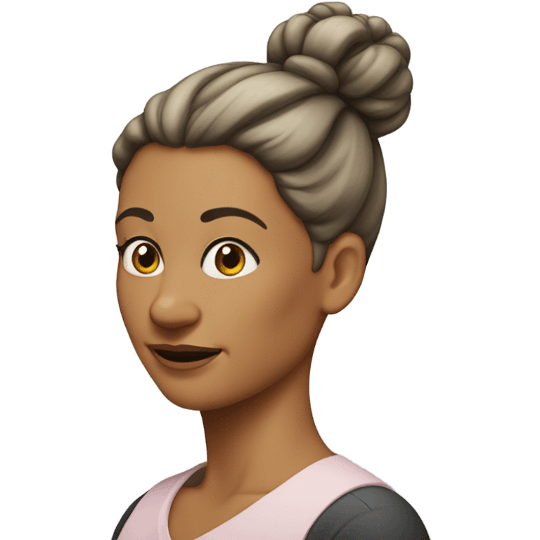 50 year old woman with a hair bun  emoji