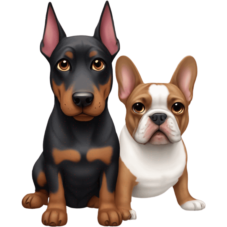 Doberman and French bulldog emoji