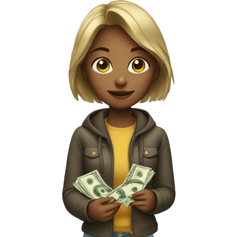 girl paying money emoji