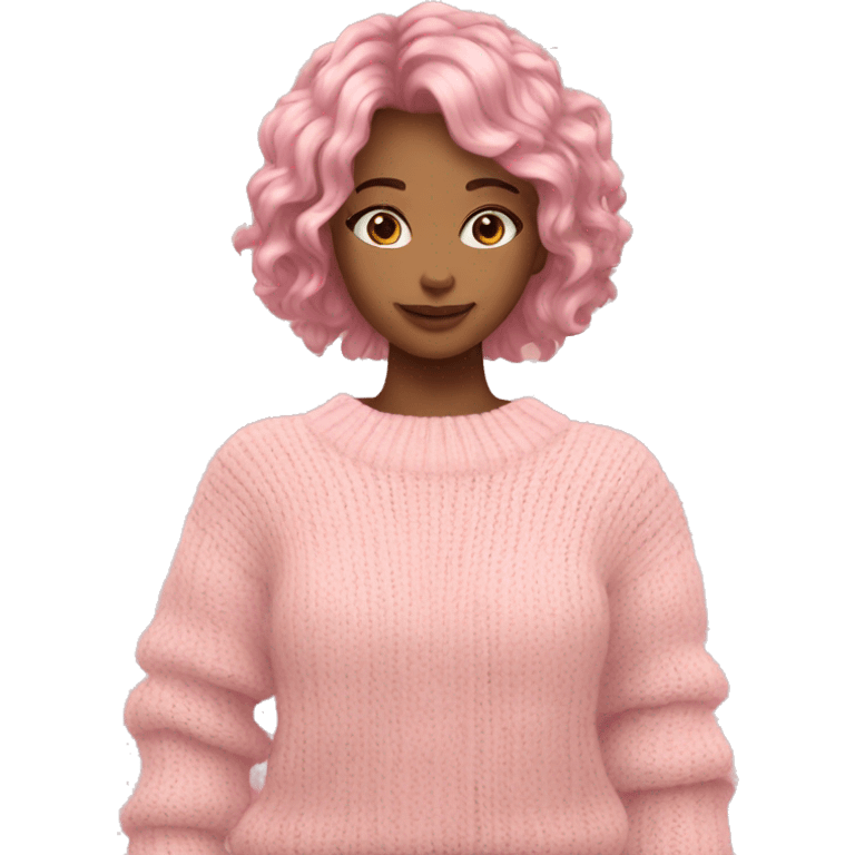 Light pink patchwork sweater emoji