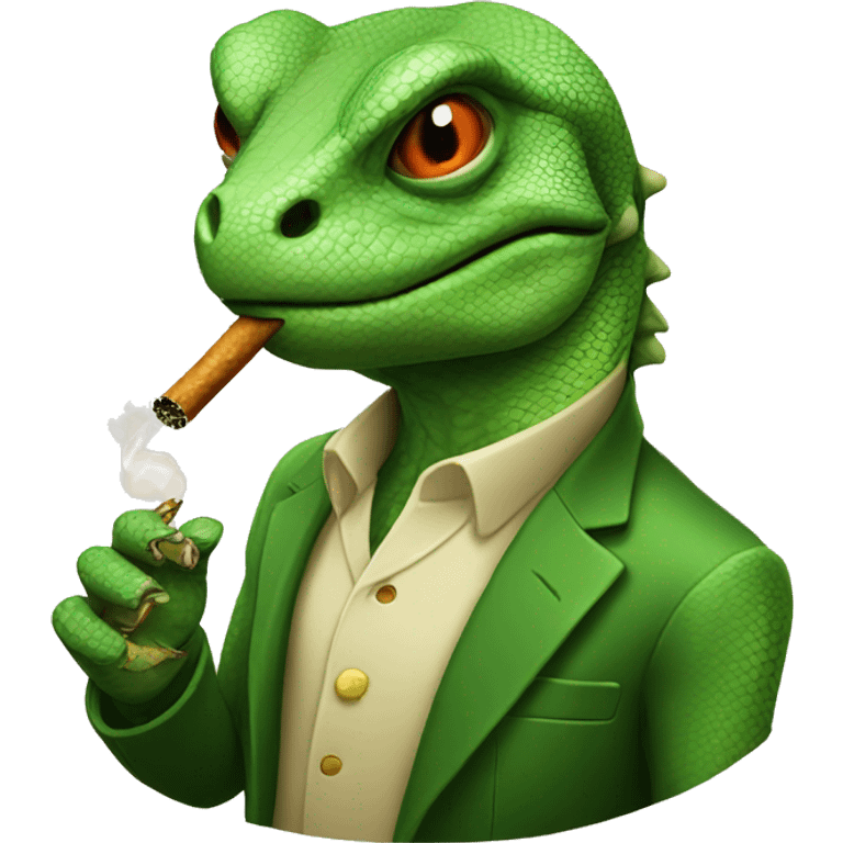 Lizard smoking  emoji