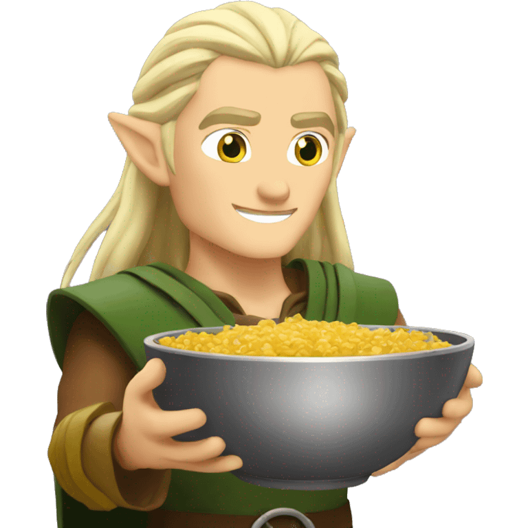 Legolas with bowl emoji