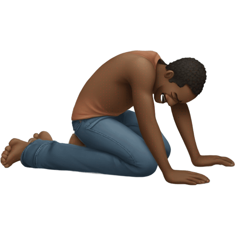 Black person crying laughing on their back with feet on the floor  emoji