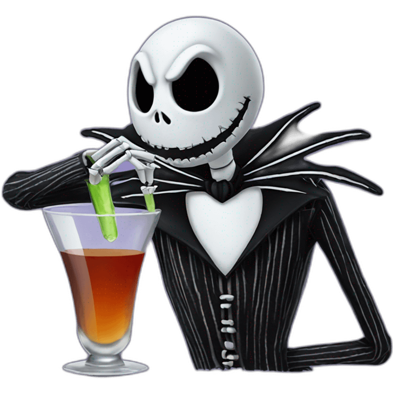 Jack skellington drinking  shots emoji