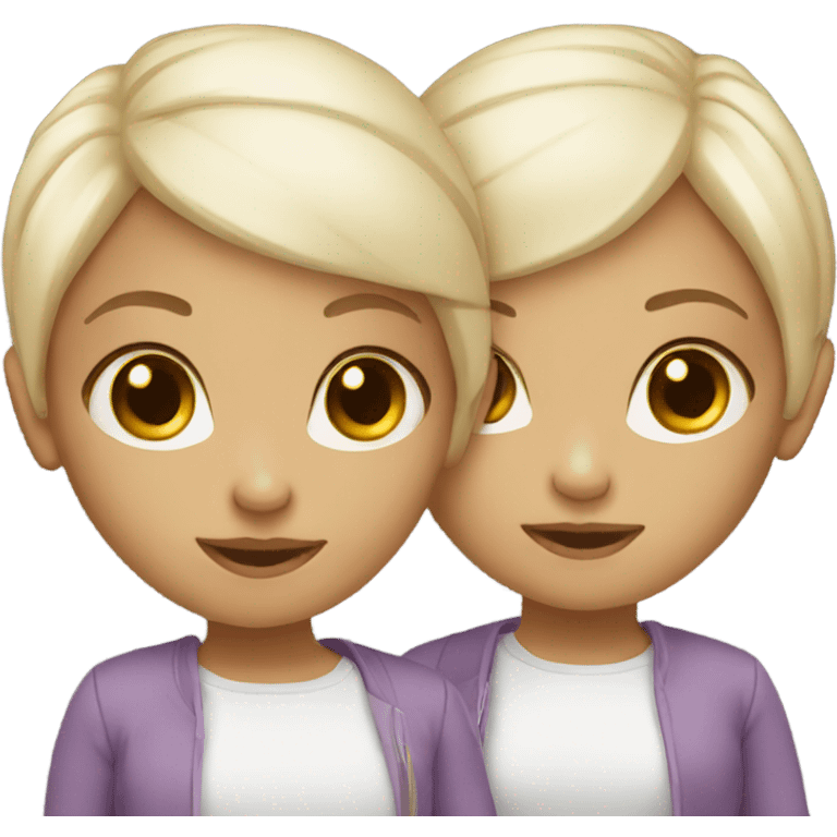 White Twin girls emoji