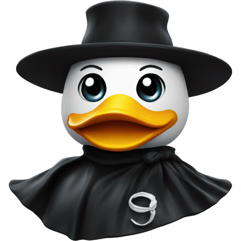 rubber duck with a zorro hat emoji