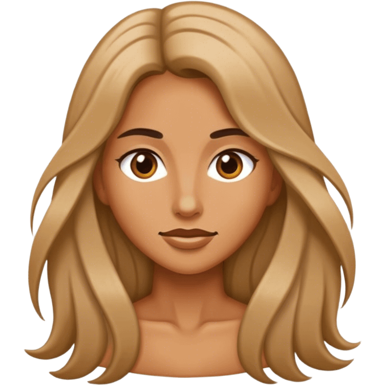 Mujer trigueña, cabello largo  emoji