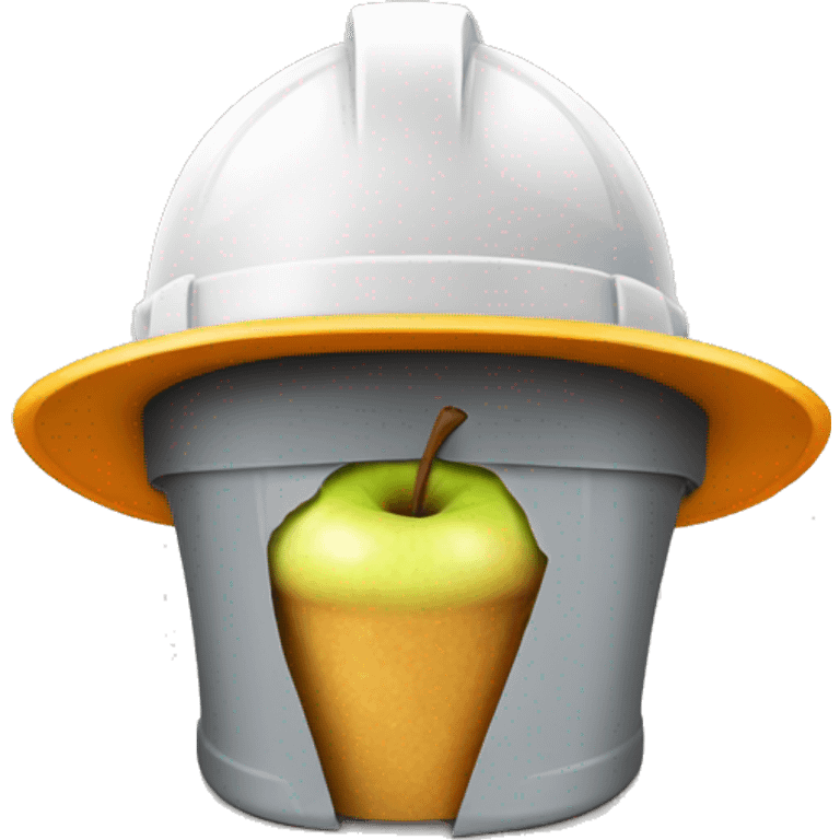 apple core with a construction hat emoji