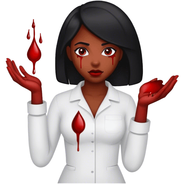 Black woman with blood in her hands  emoji