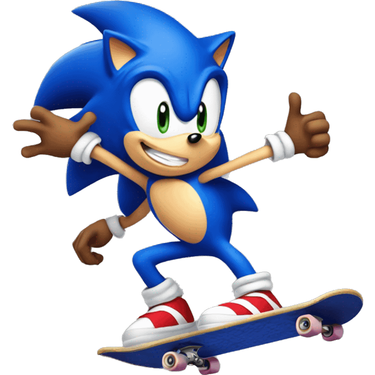 Sonic the Hedgehog on skateboard  emoji