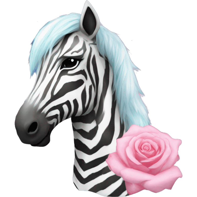 Zebra sparkling nebula unicorn Pegasus collage roses emoji