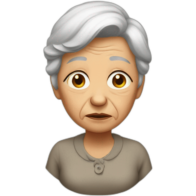 sad grandma emoji