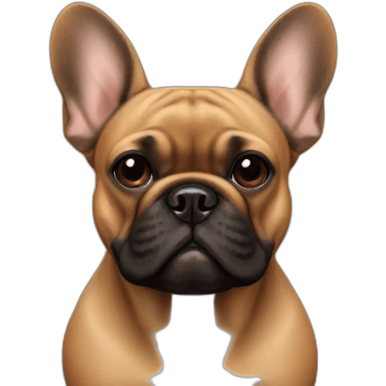 All Brown french bulldog with black facial features emoji