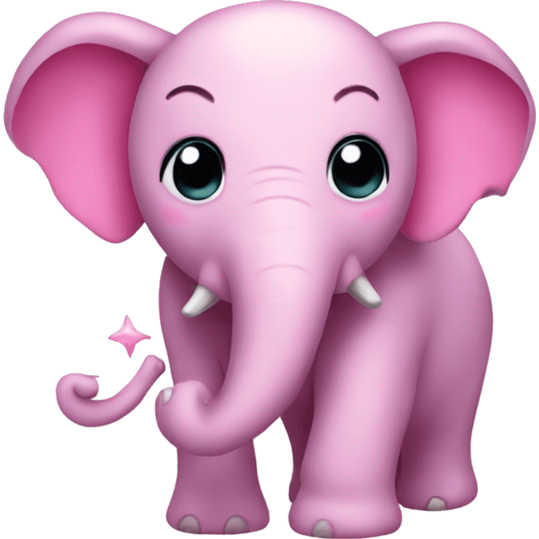 Pink elephant with sparkles  emoji