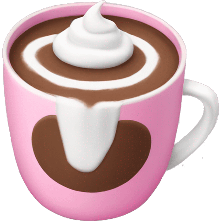 Hot chocolate in a pink cup emoji