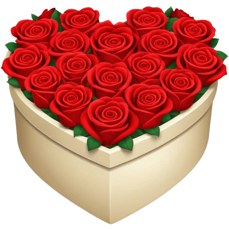 Heart-shaped box of red roses emoji