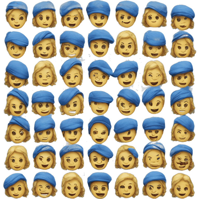 blue hat happy blue hairà emoji