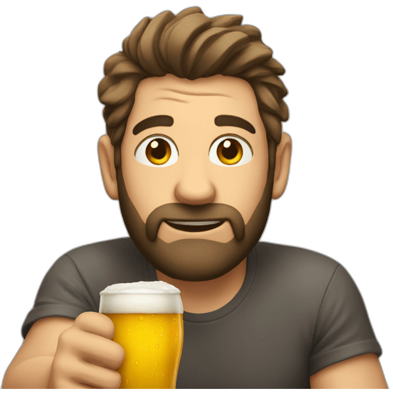 Simpleton drinking beer emoji