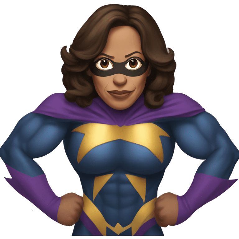 kamala harris muscles superhero no mask emoji