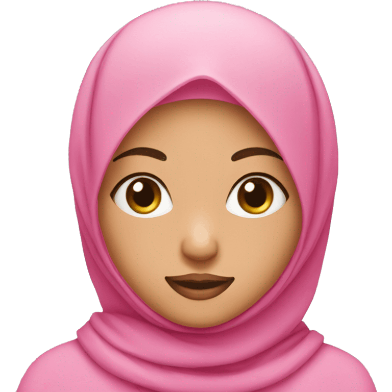 pink hijab girl wink face emoji