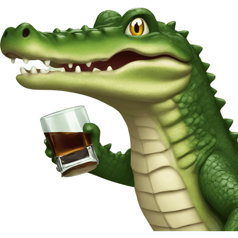 Crocodile drinking fernet branca emoji