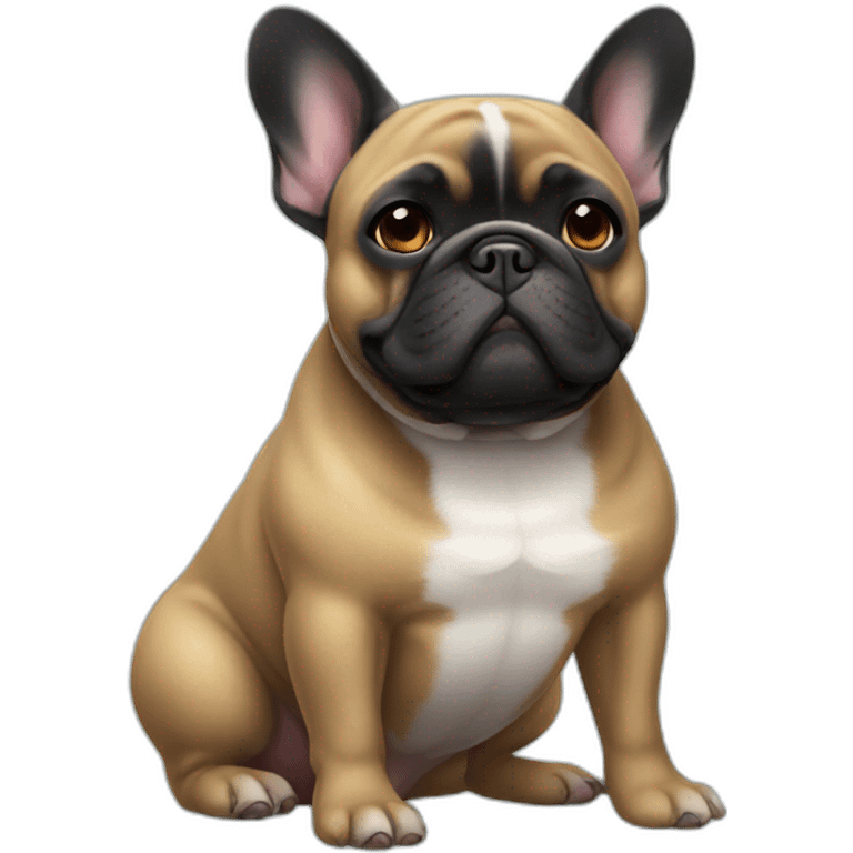 fat black french bulldog emoji