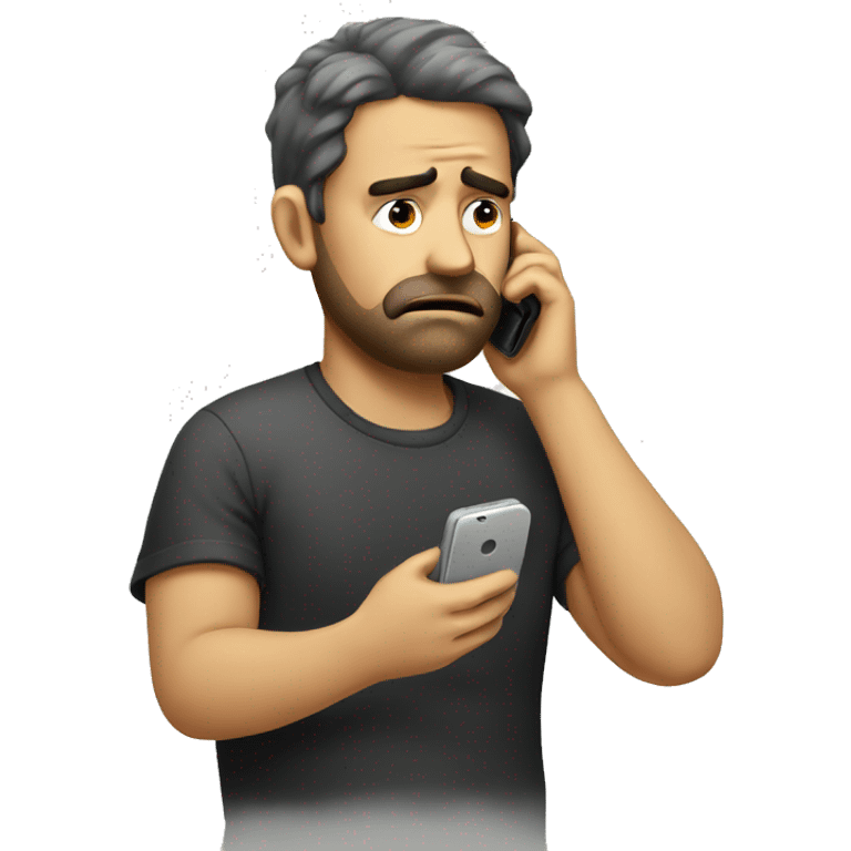 sad man with phone emoji