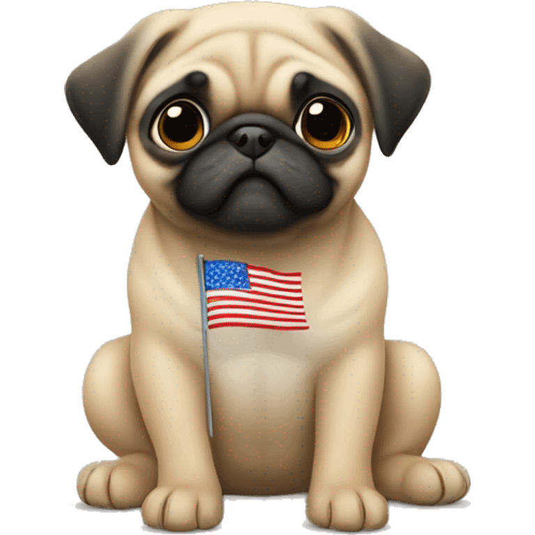 Pug puppy in veteran’s day  emoji