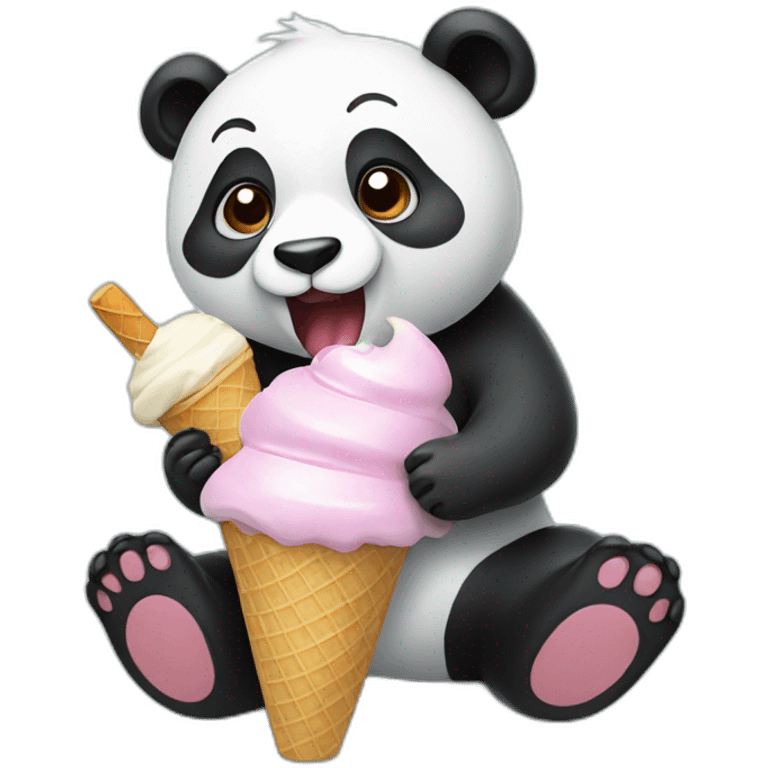 Panda eating ice cream emoji