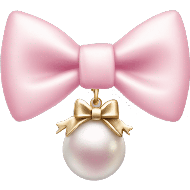 Light pink bow with a charm pearl emoji