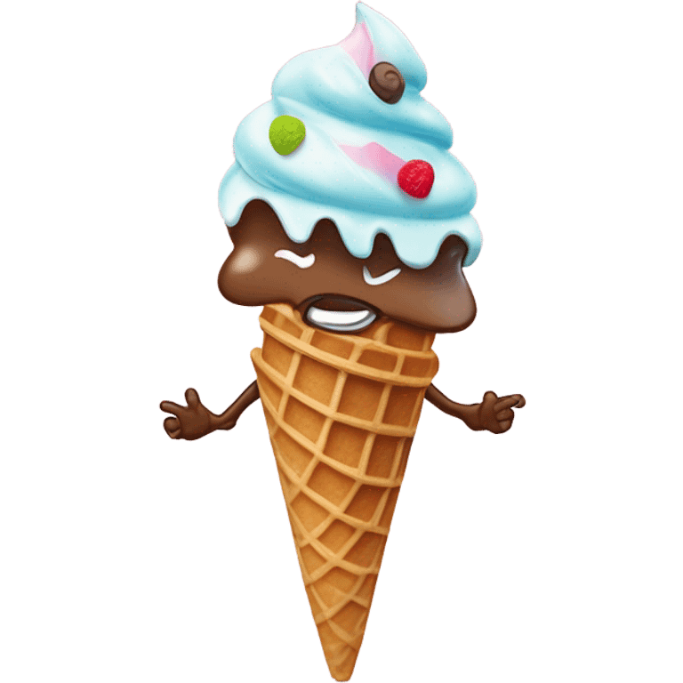 Ice cream cone dancing emoji