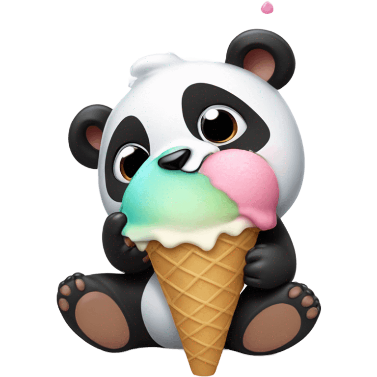 Panda eating ice cream emoji