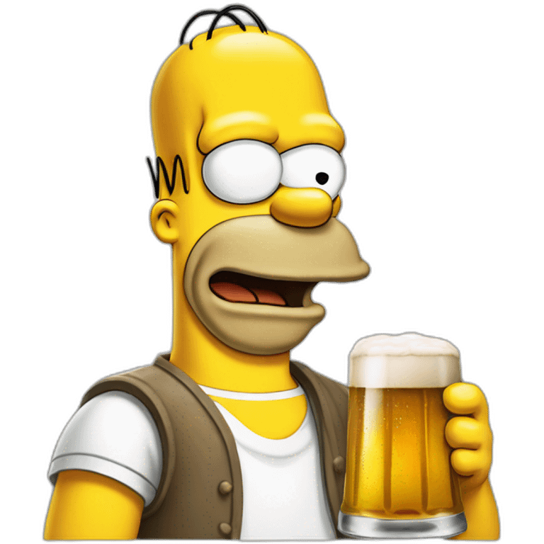 happy homer simpson with a beer emoji