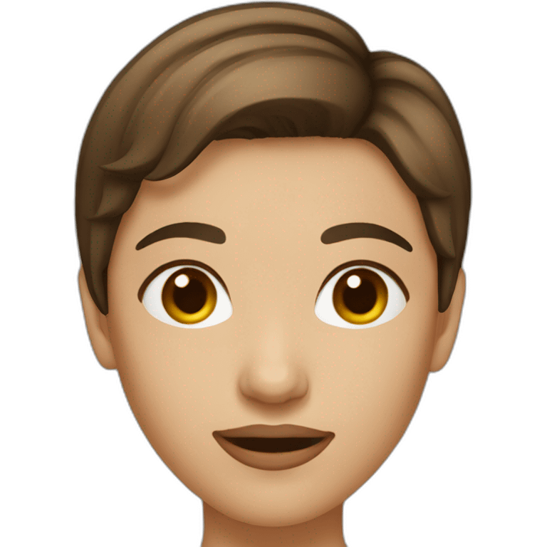 Very short brown hair lady emoji