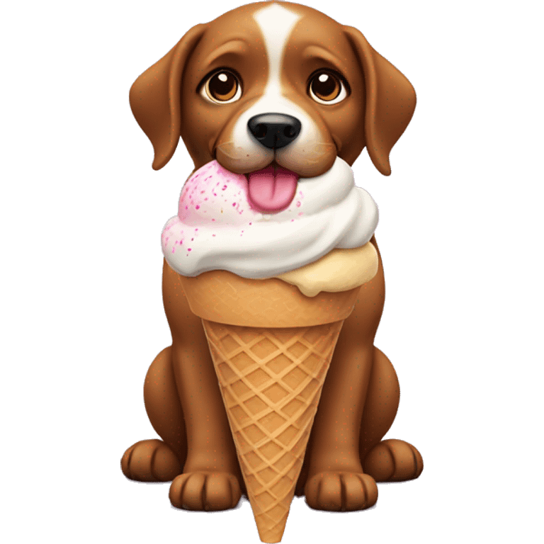 Dog with ice cream cone emoji