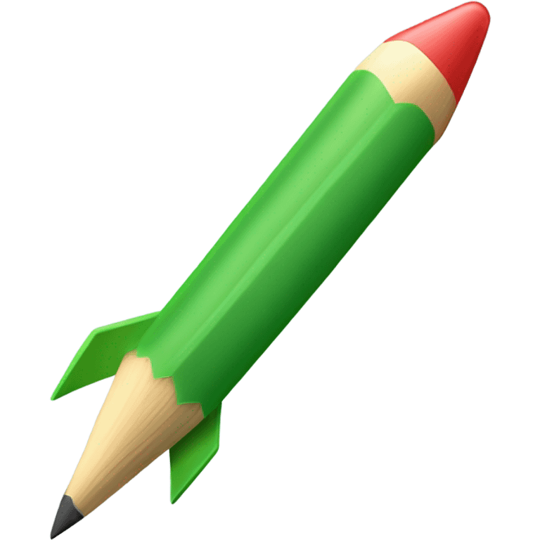 green pencil launching like rocket  emoji