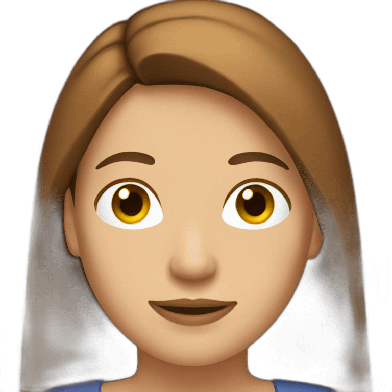 Woman shoulder long brown hair emoji